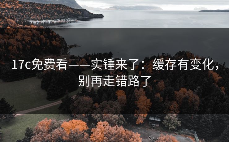 17c免费看——实锤来了：缓存有变化，别再走错路了