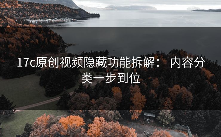 17c原创视频隐藏功能拆解： 内容分类一步到位
